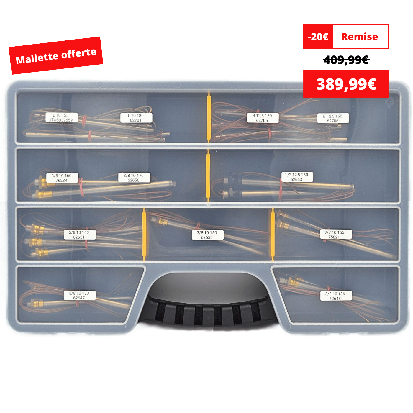 Mallette de dépannage standard bougies poêle à granulés pour technicien