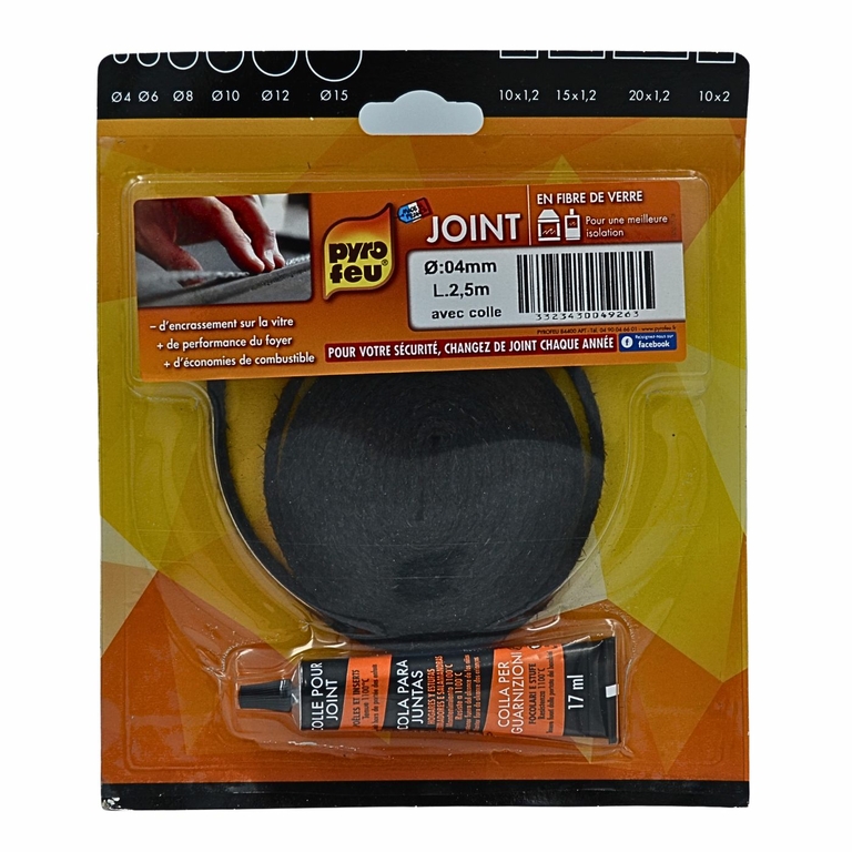 Joint rond d\'étanchéité porte poêle, insert bois et granulé 4 mm