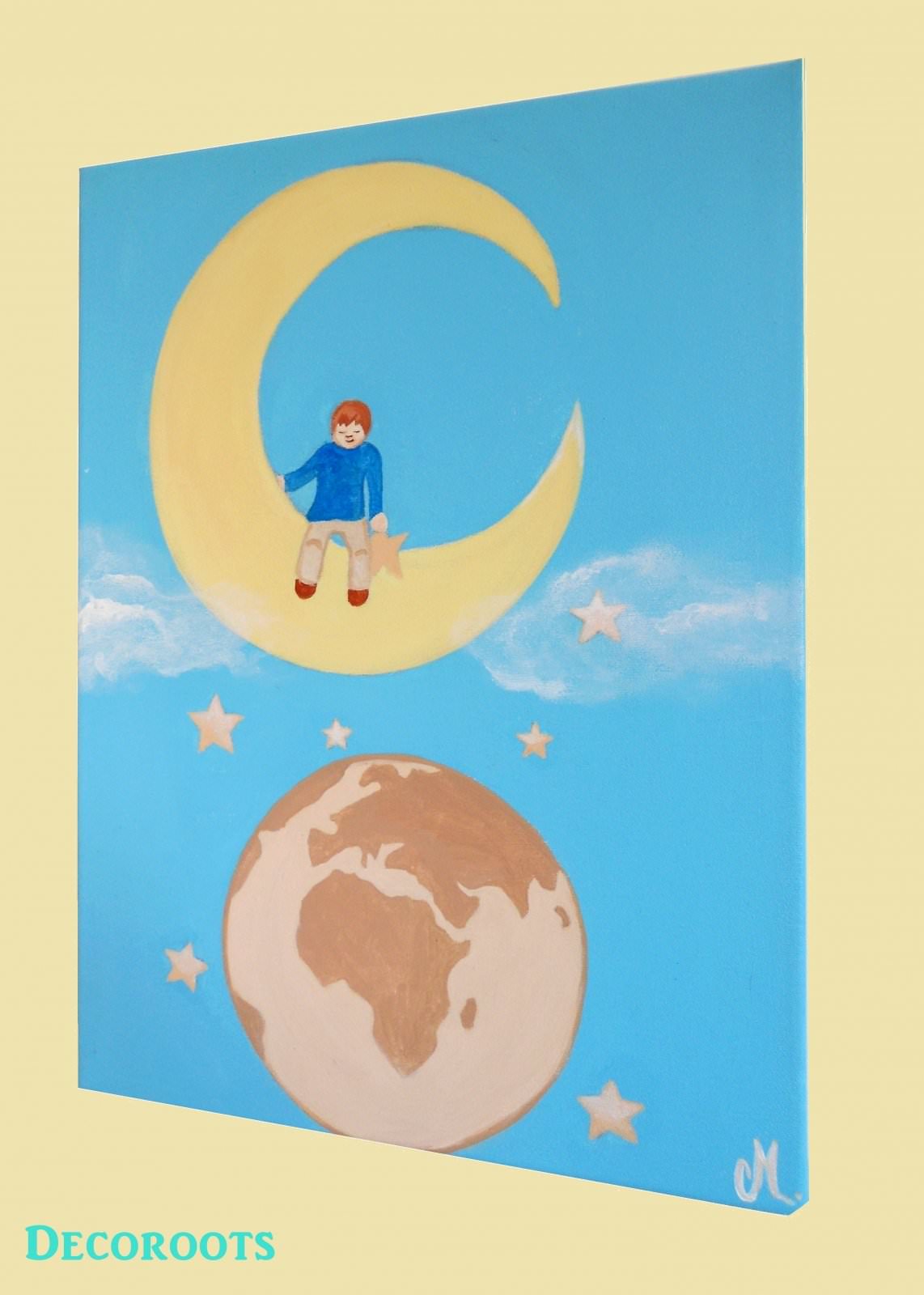 tableau enfant bébé collection de la terr à la lune profil