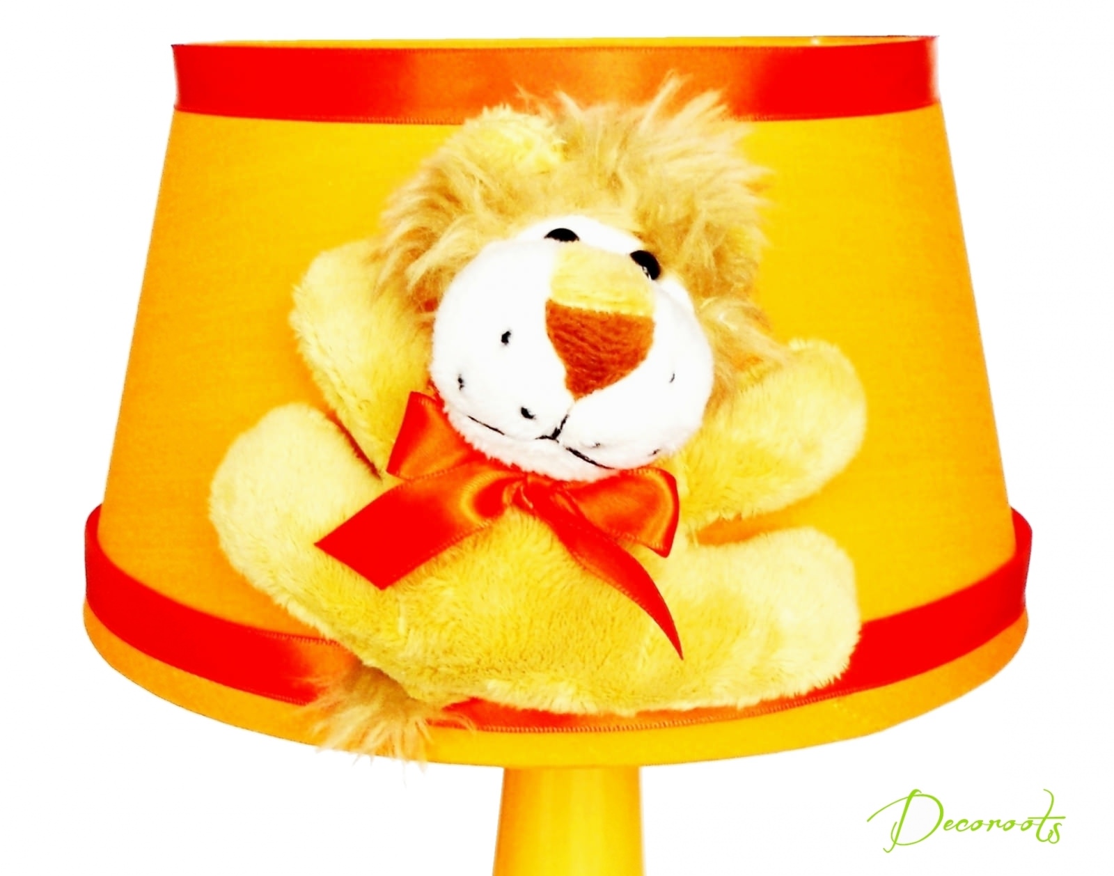 lampe de chevet enfant bébé lion thème jungle savane brousse safari orange beige garçon fille mixte décoration zoom