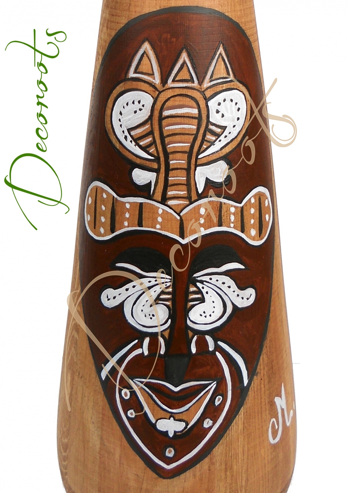 vase décoratif bois ethnique masque africain decoroots 2