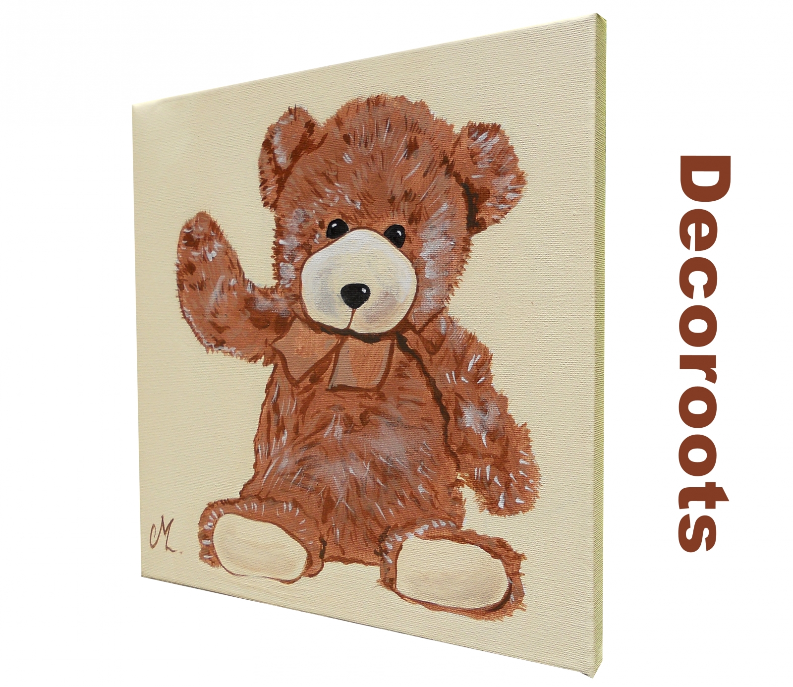 tableau enfant bébé ours beige marron chocolat 2