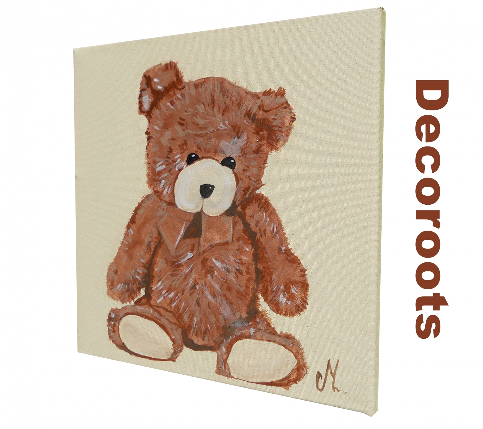 tableau enfant bébé ours beige marron chocolat 4