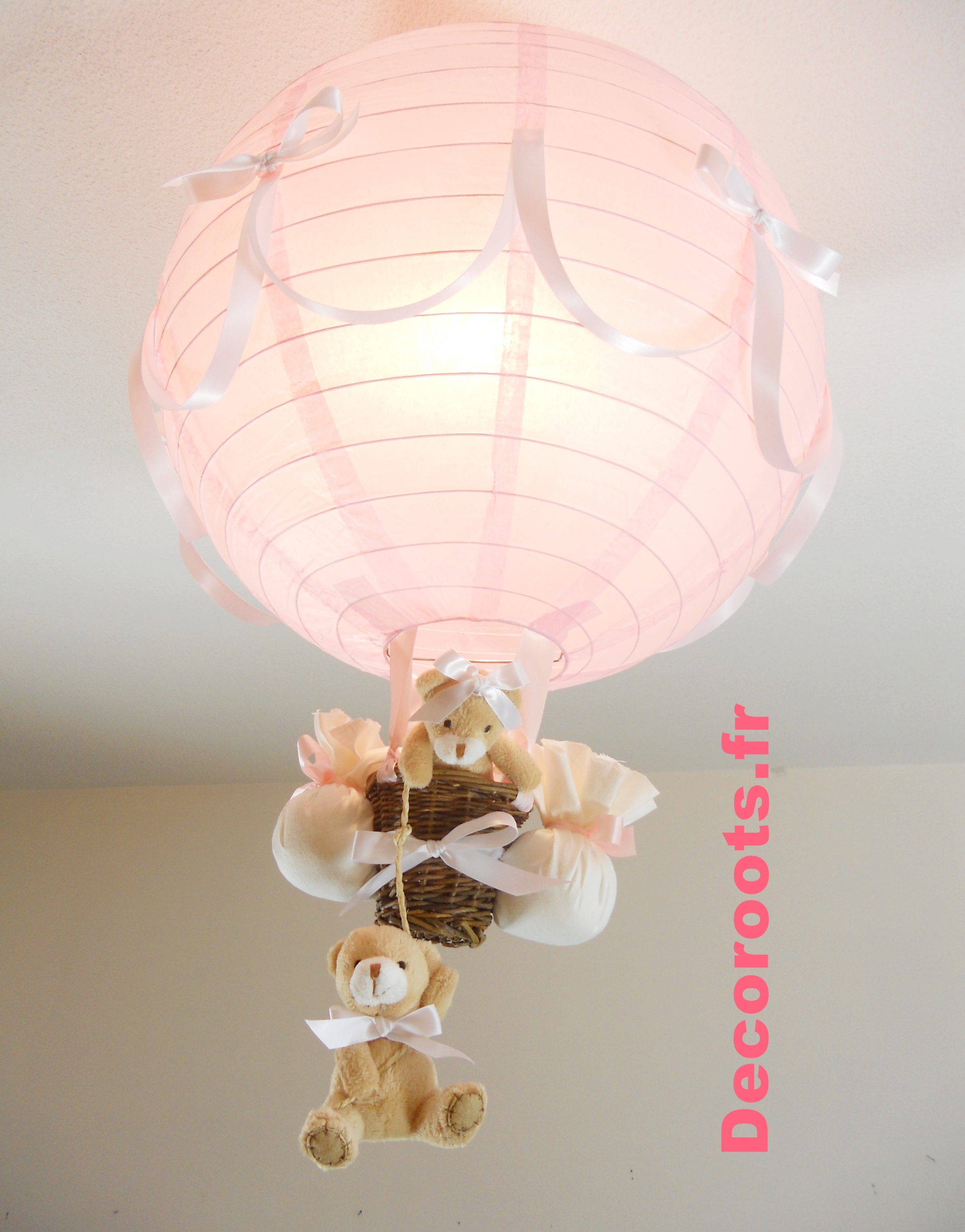 lampe montgolfière rose bébé