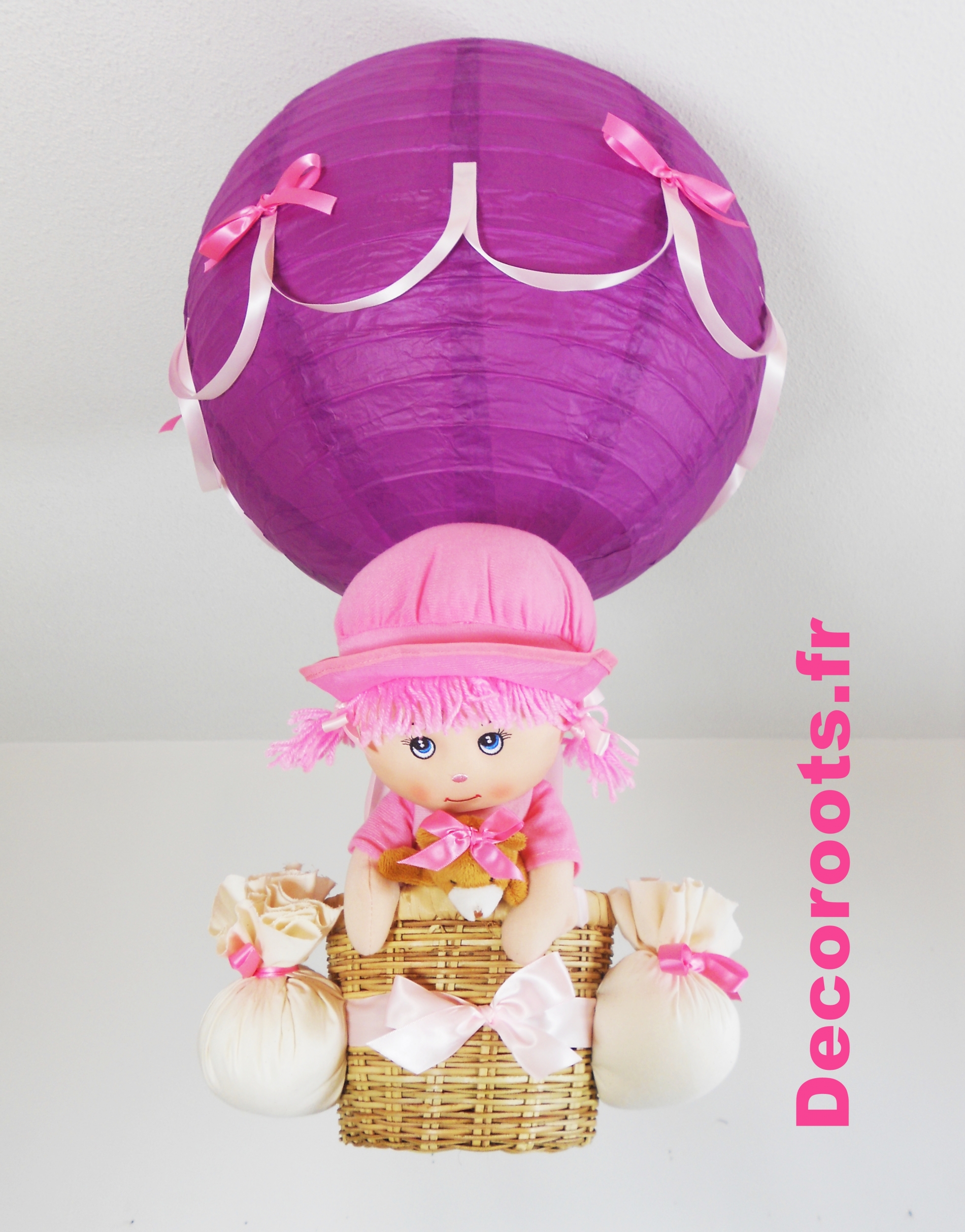 lampe montgolfière fille poupée