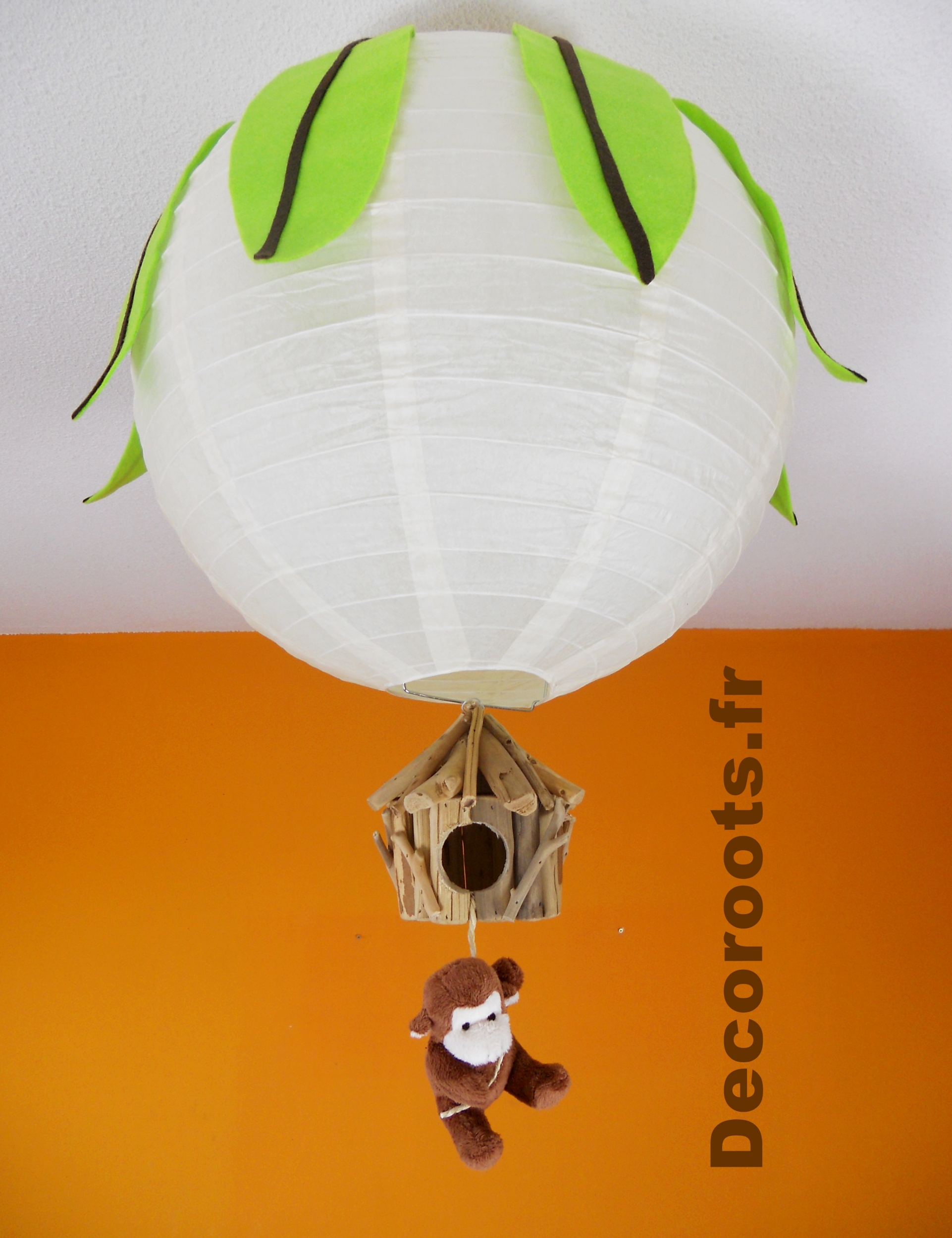 lustre jungle singe beige vert anis 3