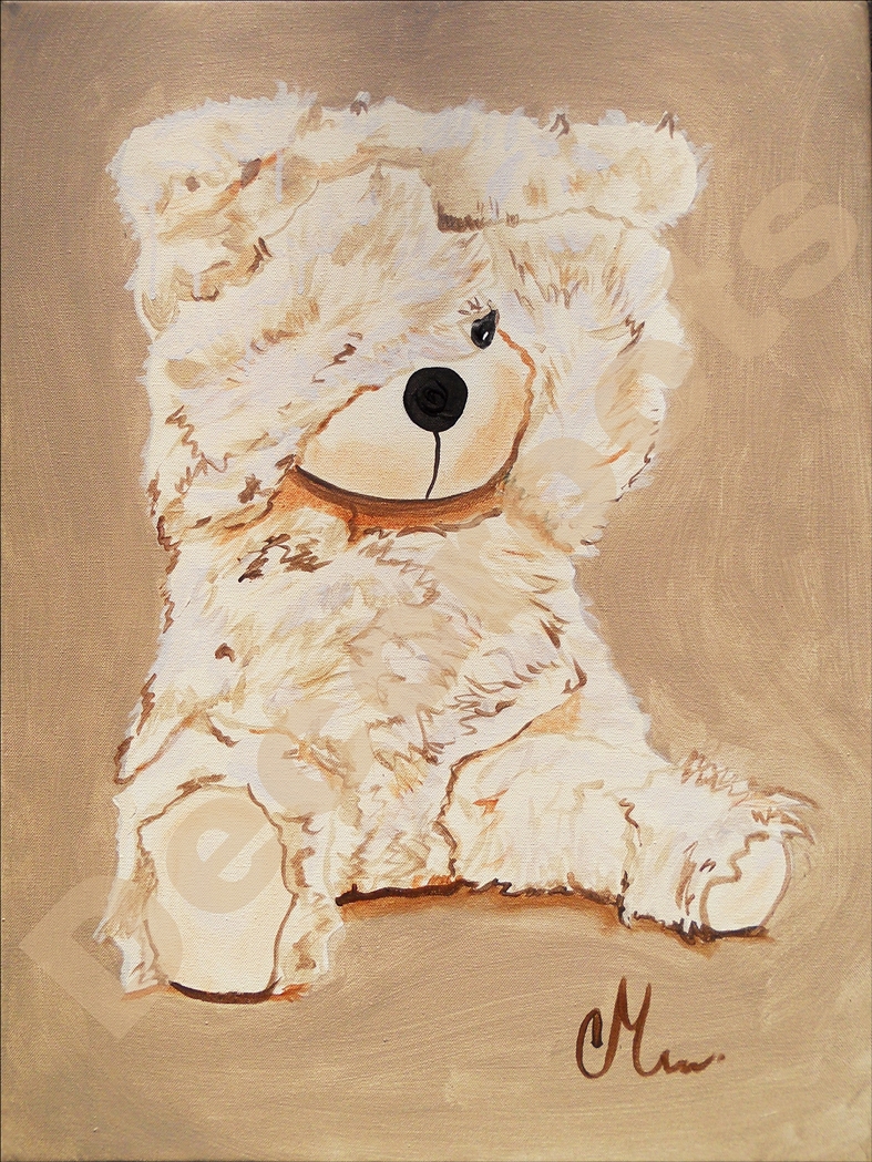 tableau déco enfant bébé ours beige AF