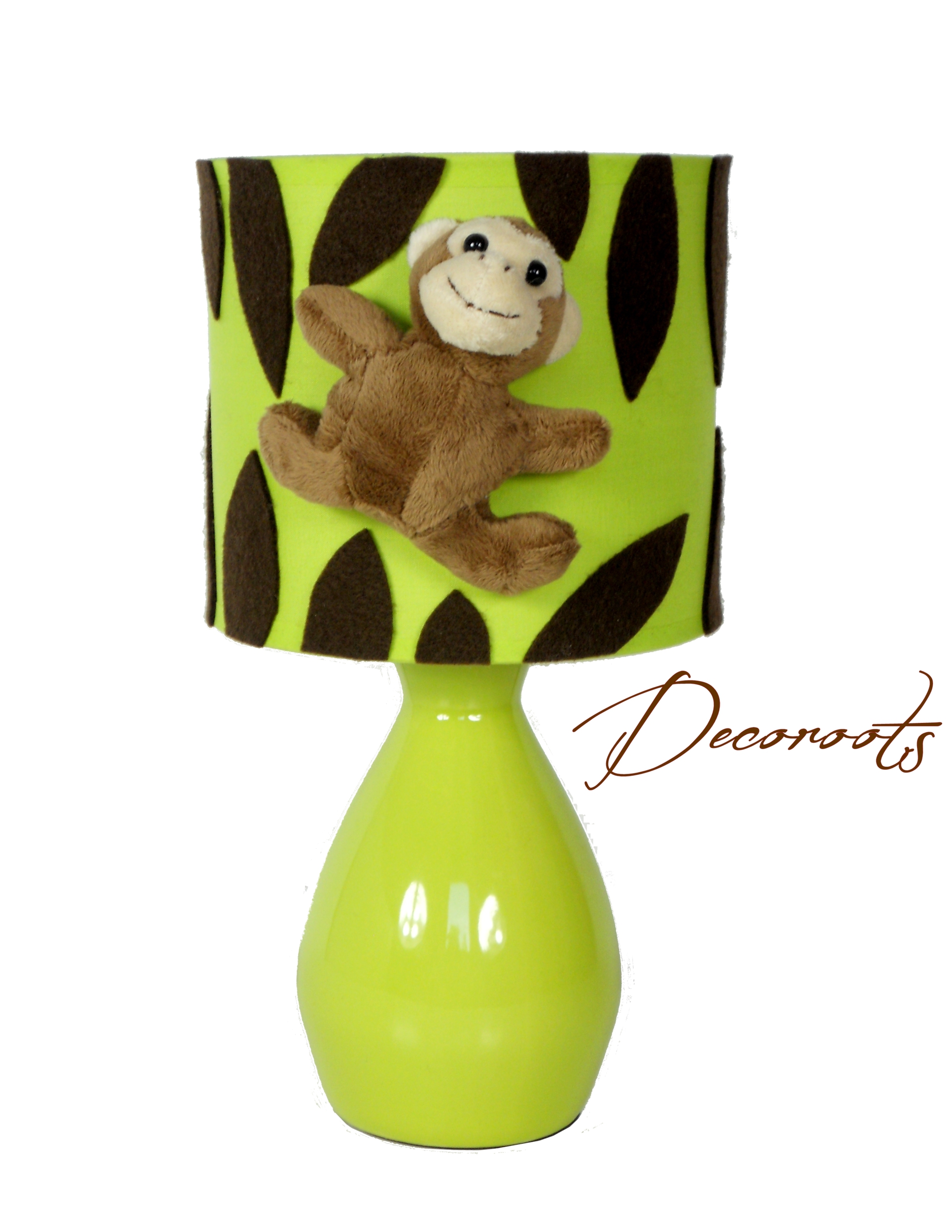 lampe de chevet enfant bébé jungle vert anis chocolat