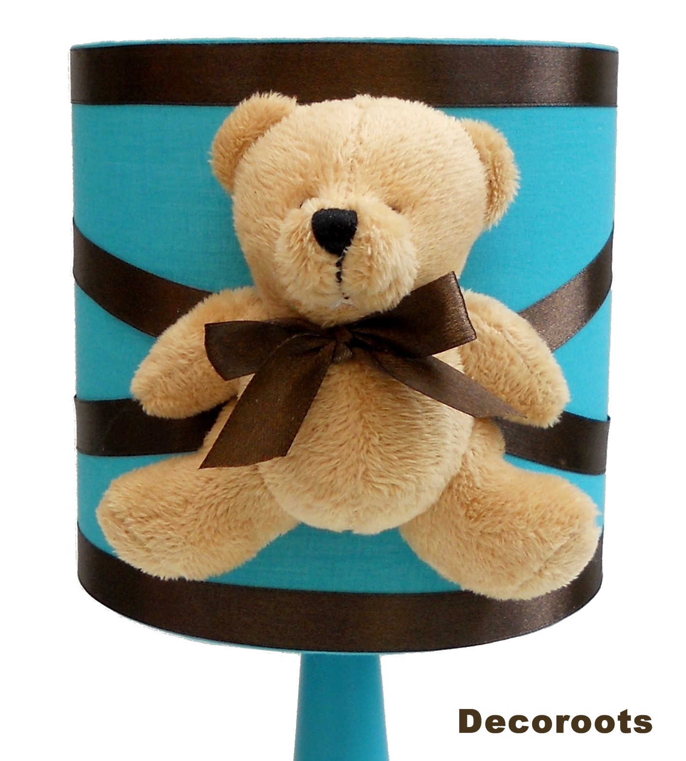 lampe de chevet enfant bébé ours turquoise chocolat décoration