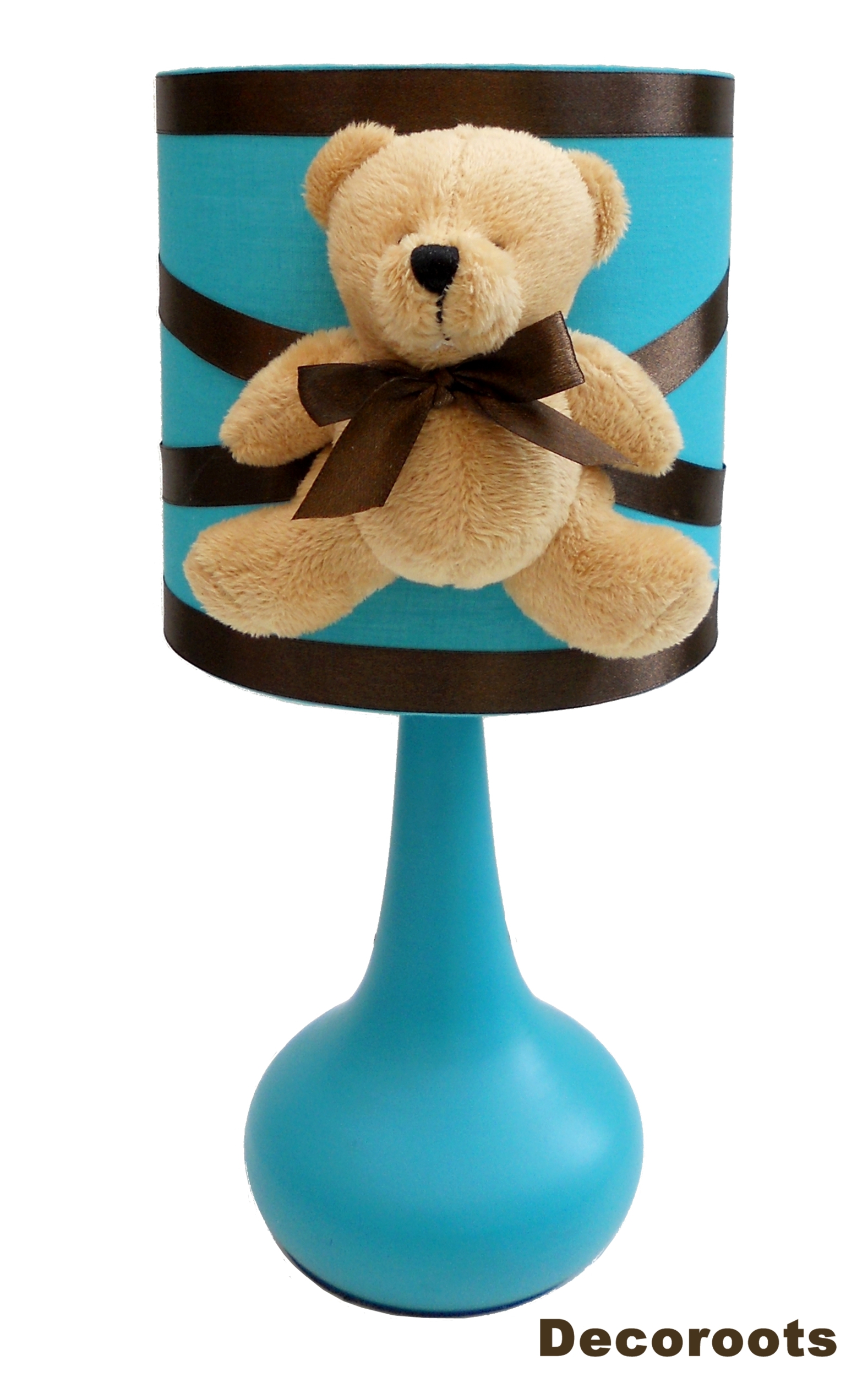 lampe de chevet enfant bébé ours turquoise chocolat