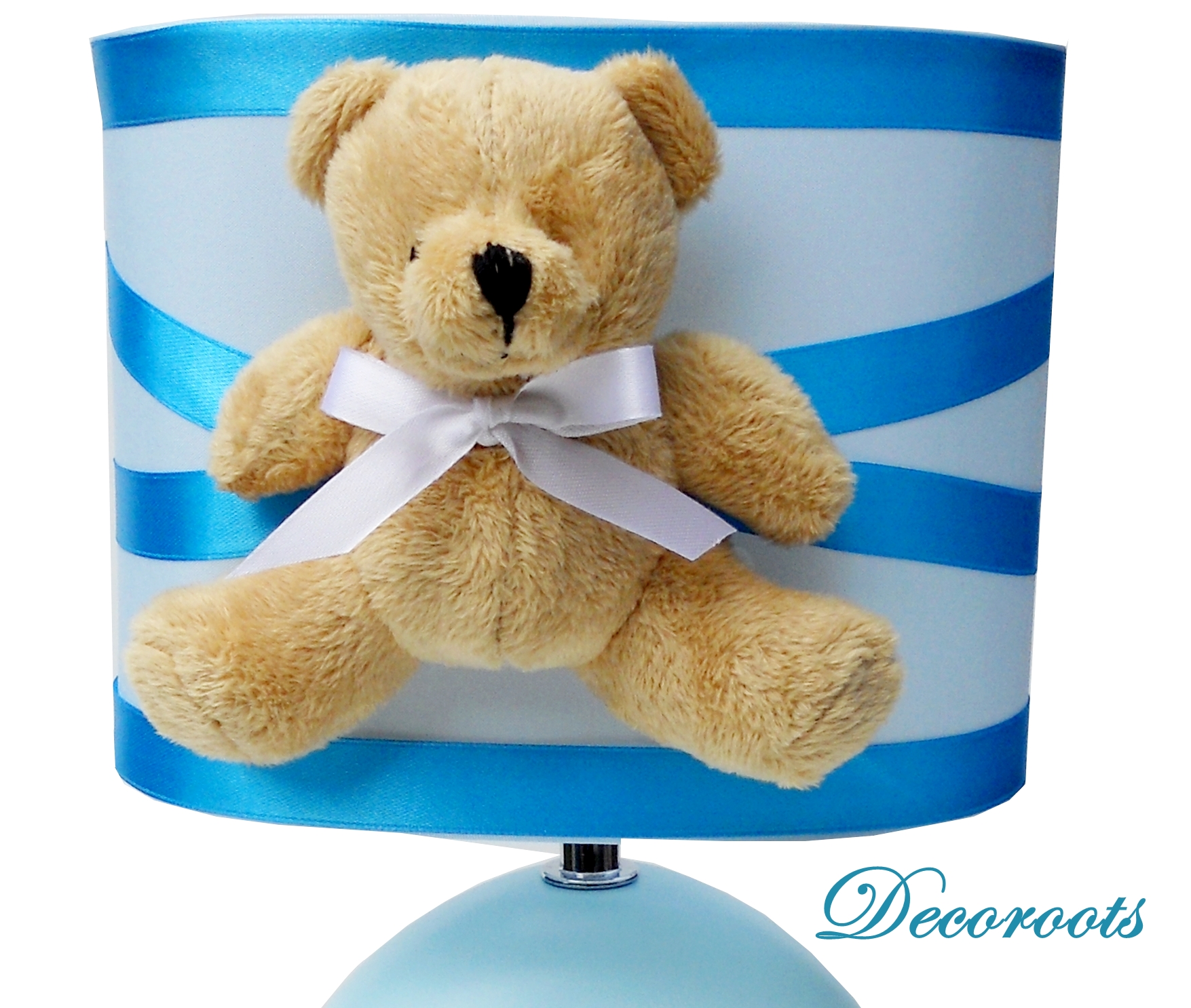 lampe de chevet enfant bébé garçon ours bleu turquoise décoration chambre