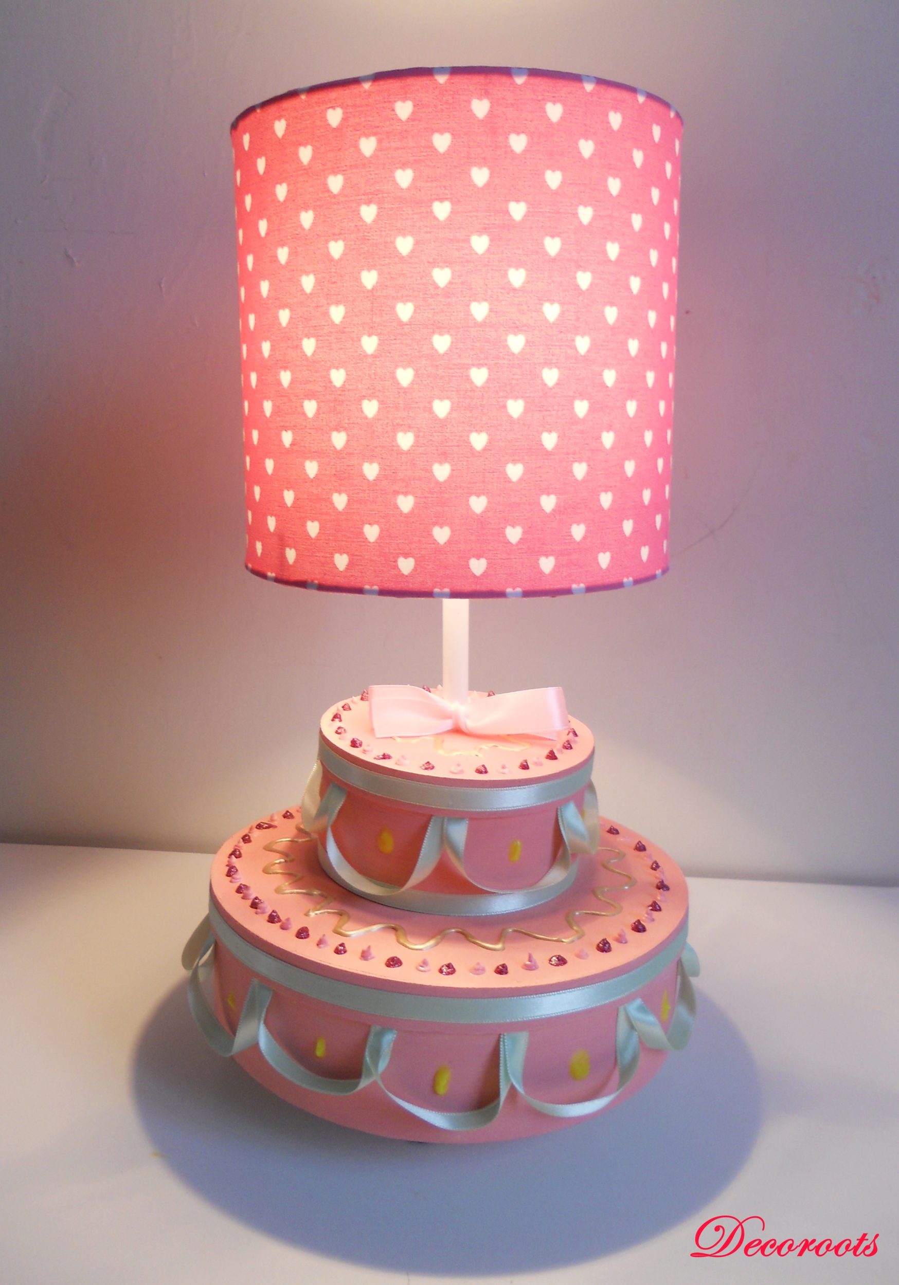Lampe de chevet fille gâteau anniversaire rose enfant bébé ...