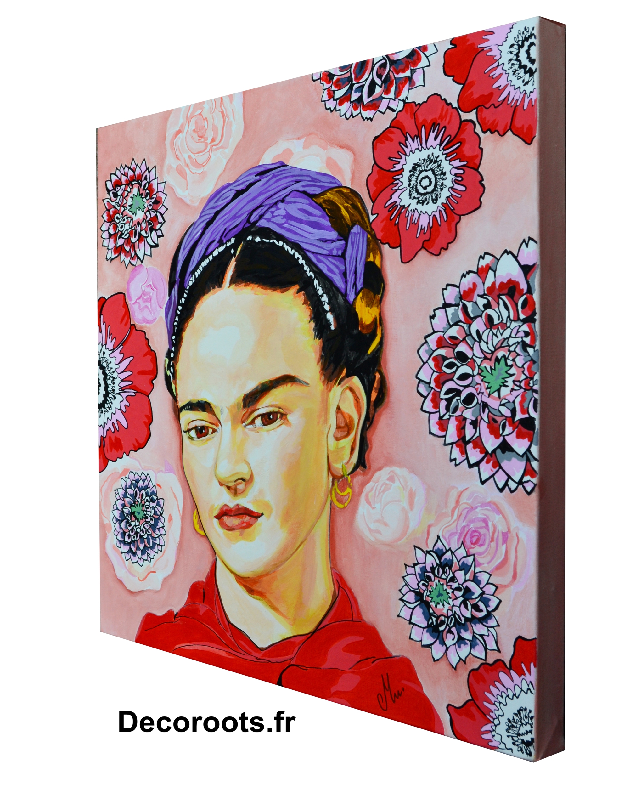 tableau portrait frida kahlo contemporain décoration