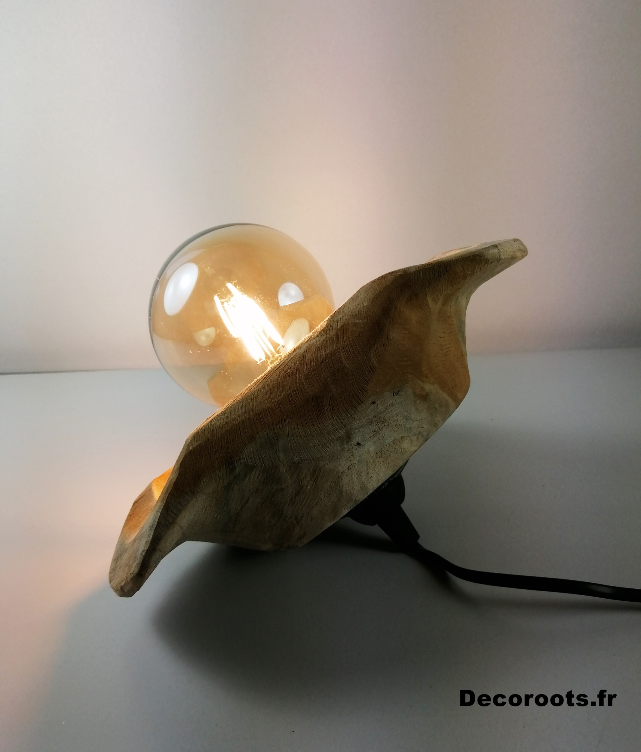 lampe design nature teck zen bois fleur luminaire