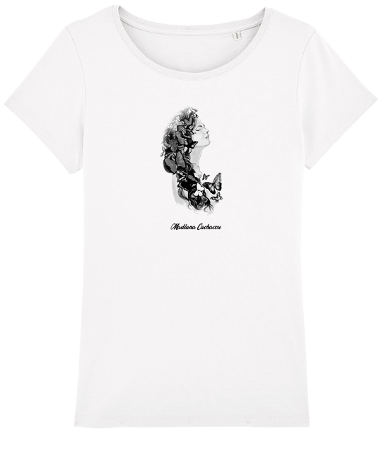 tee shirt sweet paradise noir et blanc coton femme art artiste