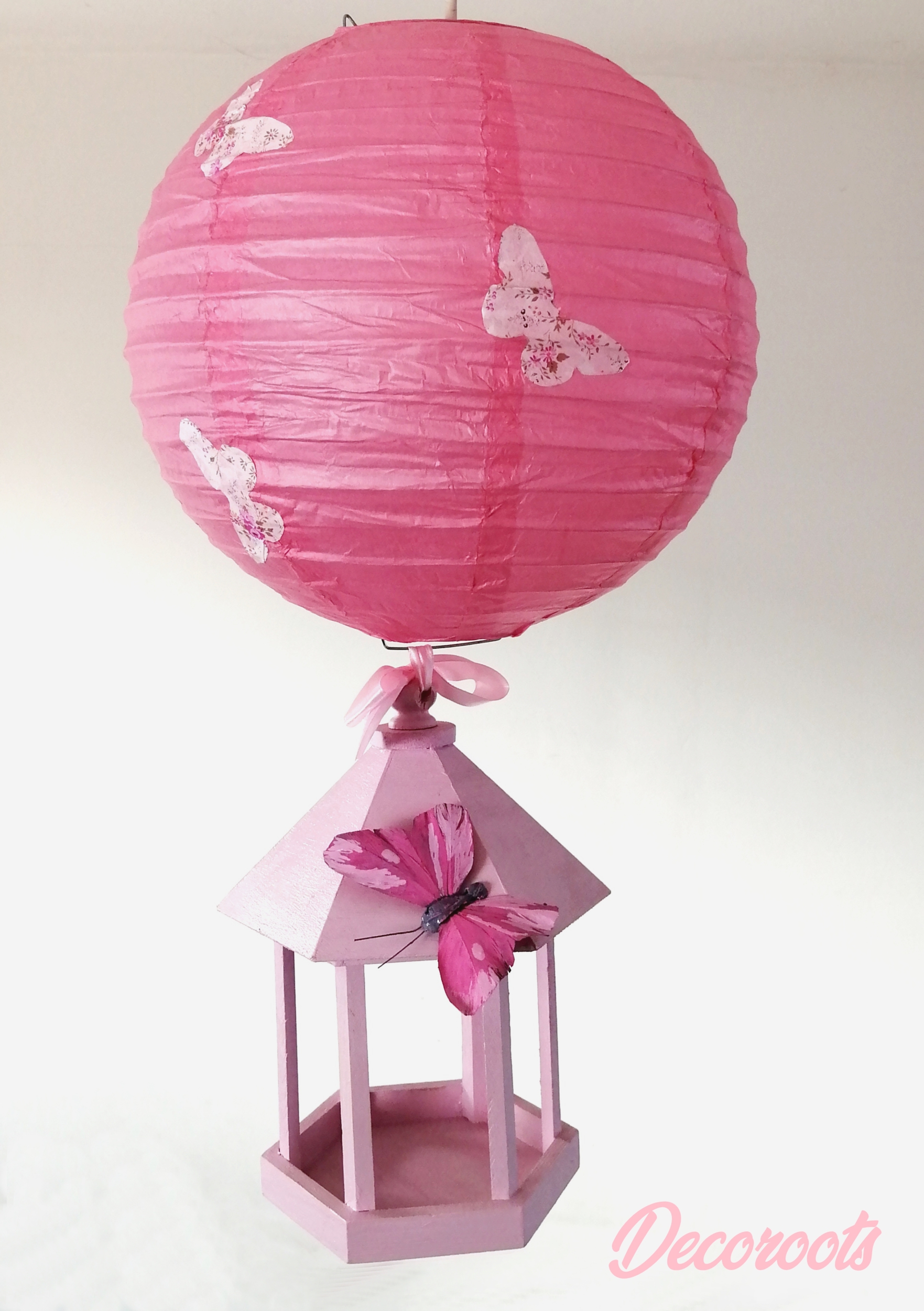 lampe enfant bébé fille rose papillon