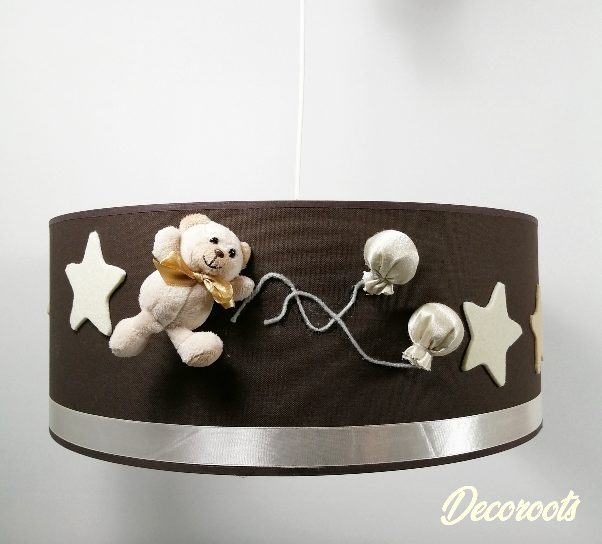 suspension enfant bébé ours beige taupe marron décoration