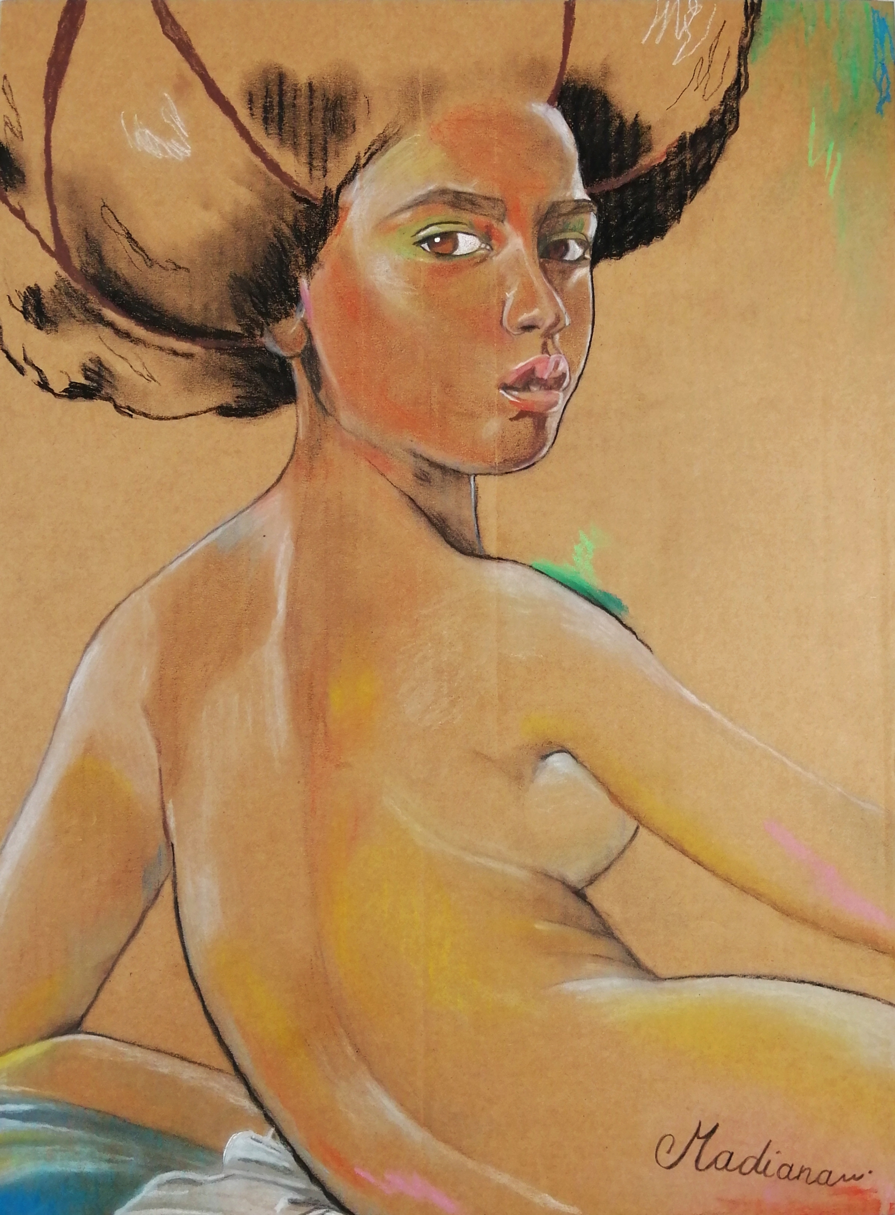 Dessin art femme africaine afrique nue pop