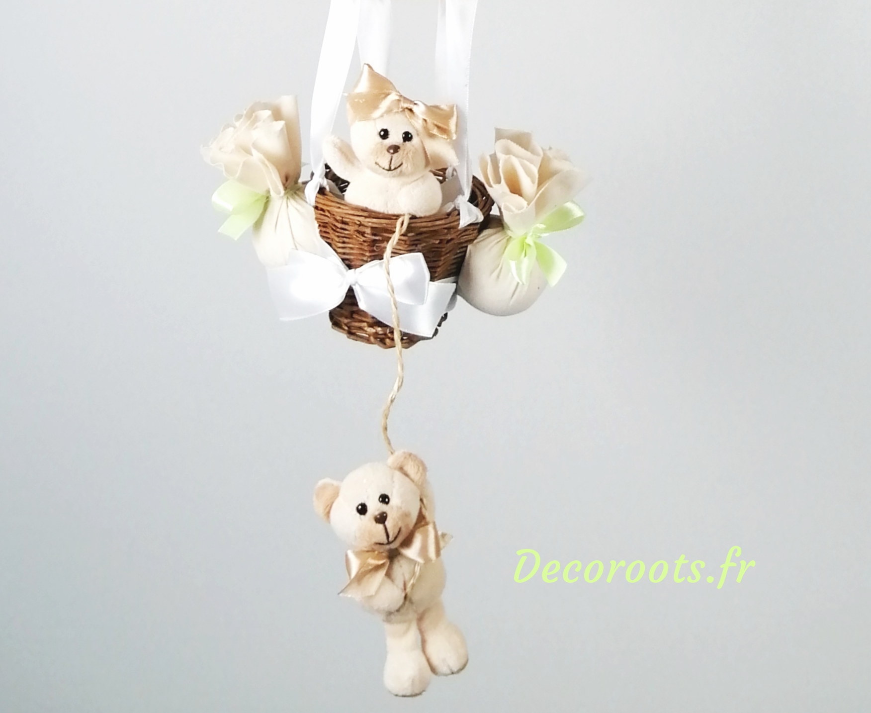 lampe montgolfière enfant bébé beige vert eau mixte décoration ours