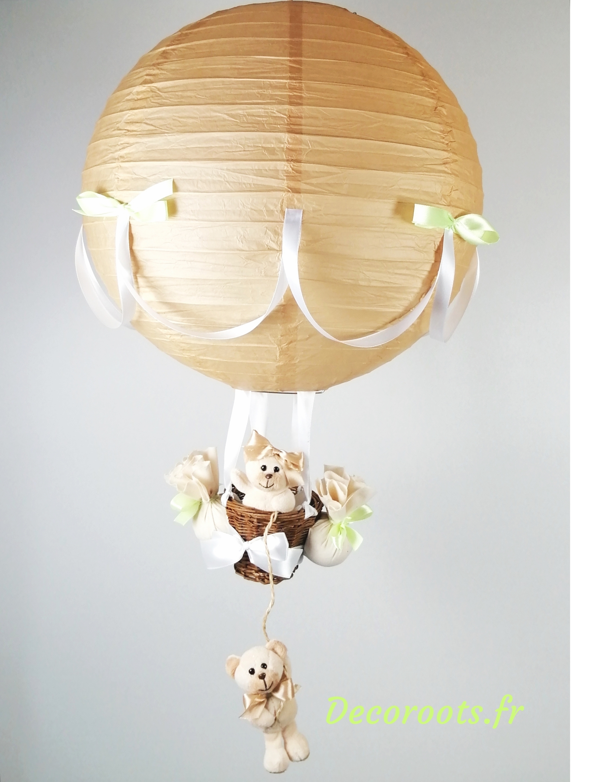 lampe montgolfière enfant bébé beige vert eau mixte décoration