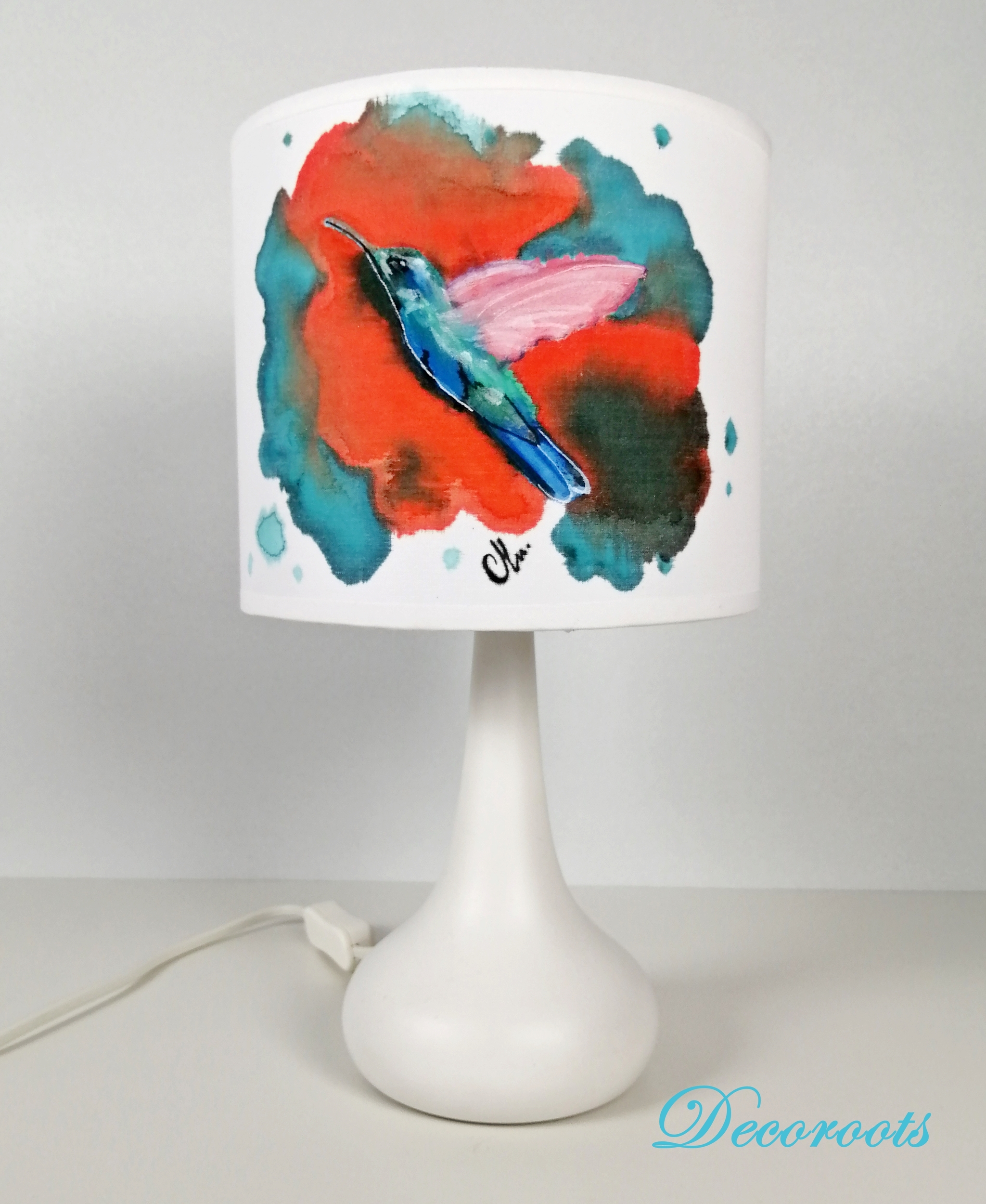 lampe de chevet design colibri oiseau tropical deco artisanale
