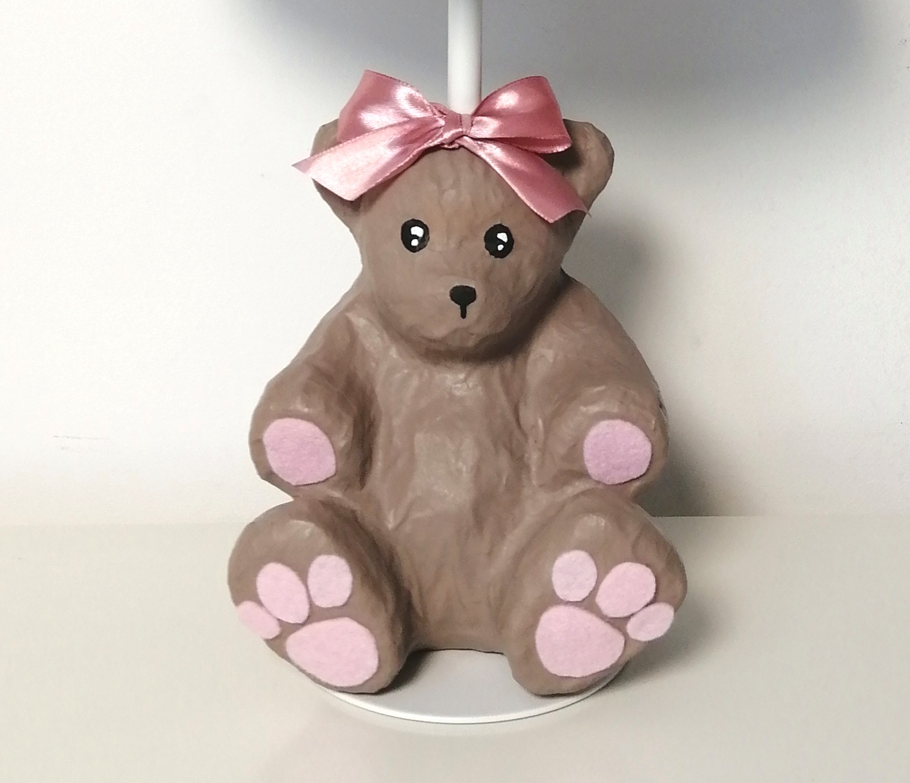 lampe-chevet-enfant-bebe-ours-taupe-rose-pastel-vieux-rose-forme-ours-cadeau-naissance