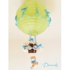 lampe montgolfière enfant bébé ours turquoise vert