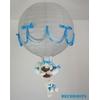 lampe montgolfière bébé gris turquoise