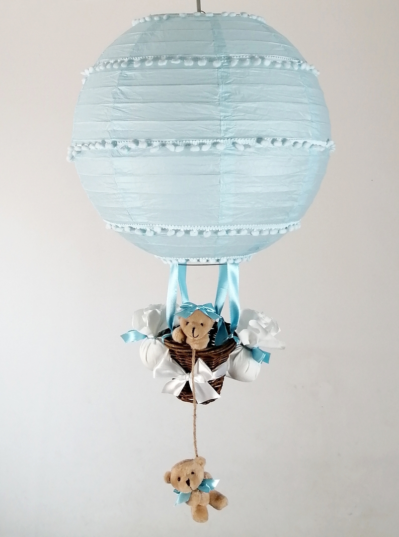 Lanterne Papier Décorative Montgolfière Bleue - Diamètre 30,5 Cm - Décoration Fête, Mariage, Anniversaire