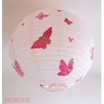 lampe suspension abat-jour lustre envol de papillons rose