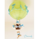 lampe montgolfière enfant bébé ours turquoise vert