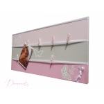 pêle mêle photo enfant bébé gris et rose papillon fille chambre décoration 2
