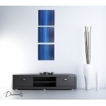 tableau abstrait horizon mer bleue design contemporain zen décoration vertical 2
