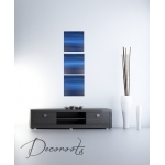 tableau abstrait horizon mer bleue design contemporain zen décoration vertical