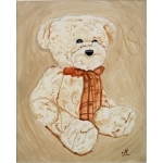 tableau enfant bébé ours taupe marron chocolat beige mixte décoration peluche garçon fille AF