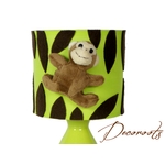 lampe de chevet enfant bébé jungle vert anis chocolat zoom