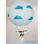 lampe montgolfière enfant bébé nuage mouton ciel turquoise