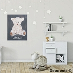 tableau enfant bébé ours mixte gris beige décoration 2