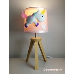 lampe de chevet fille licorne rose blanc étoile décoration