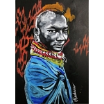 dessin art guerrier massaï ethnique afrique