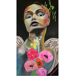affiche reproduction art contemporain ange fleurs nature street multicolore SITE