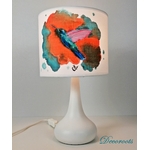 lampe de chevet design colibri oiseau tropical deco artisanale-bleu-turquoise-canard