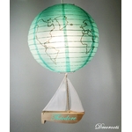 Lampe enfant voilier thème mer bleu turquoise bateau marin océan décoration