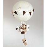 Lampe-montgolfiere-enfant-bebe-beige-chocolat-création artisanale-ours-fanion