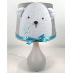 lampe-chevet-garcon-ours-gris-turquoise-polaire