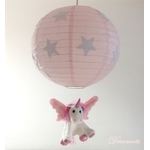 lampe-enfant-bebe-licorne-peluche-rose-pastel-decoration-chambre-lustre-suspension-abat-jour