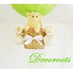 lampe-montgolfière-anfant-bebe-lustre-abat-jour-vert-anis-mouton-animaux-decoration-ferme