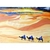 tableau ethnique désert coucher de soleil caravane de touareg