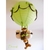lampe montgolfière enfant bébé ours et oursonne vert anis et marron chocolat lustre suspension brun