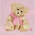 tableau enfant bébé fille ours rose beige AF
